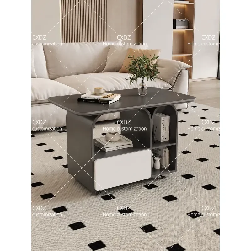 Yiyou Italian light luxury small apartment living room home coffee table creative art design advanced storage mobile side