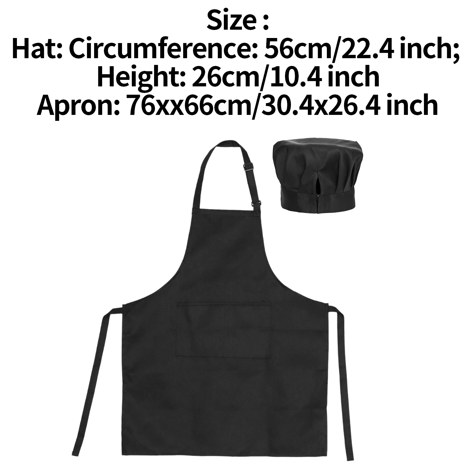 Adults Kitchen Chef Hat And Apron Suit Pockets Adjustable Apron And Hat for Halloween Cosplay