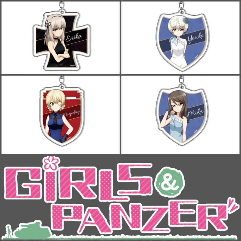 Jogo meninas e panzer chaveiro para nishizumi miho saori takebe isuzu hana akiyama yukari reizei mako llavero anime 6cm