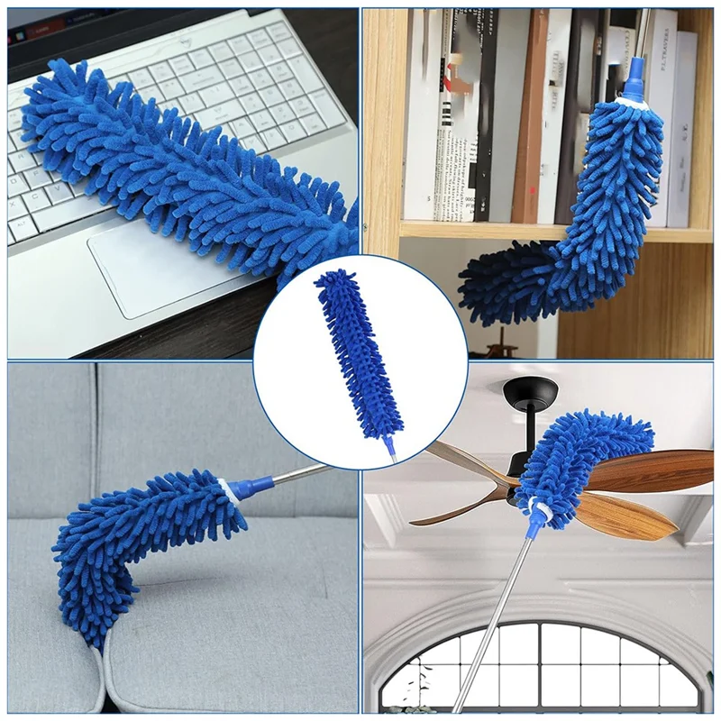 

SHGO-Microfiber Cobweb Duster Washable Dusters For Ceiling Fan Bendable Feathers Duster