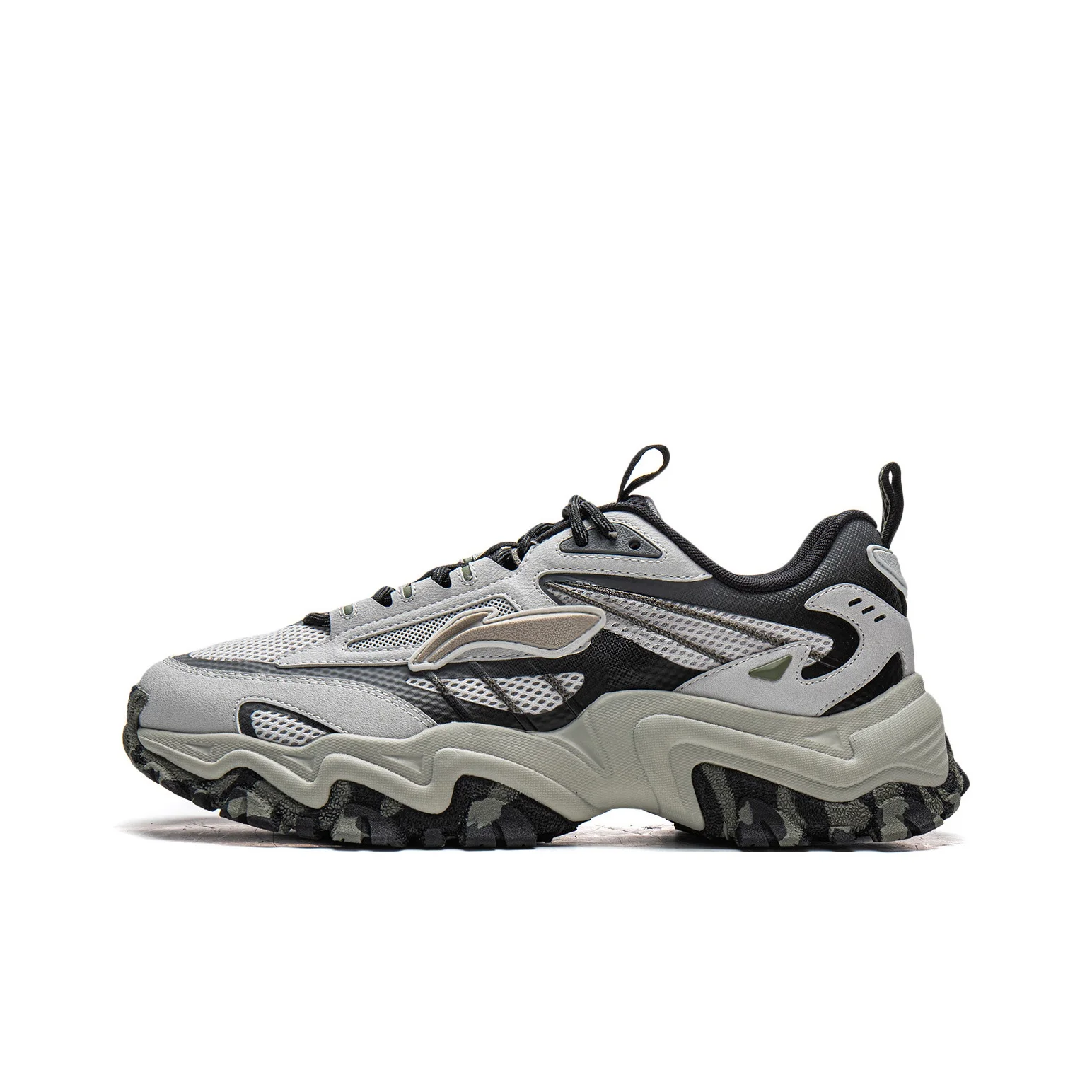 Li Ning Joyful Journey Low top Chunky Sneakers Men's Gray Black AGLW007-3
