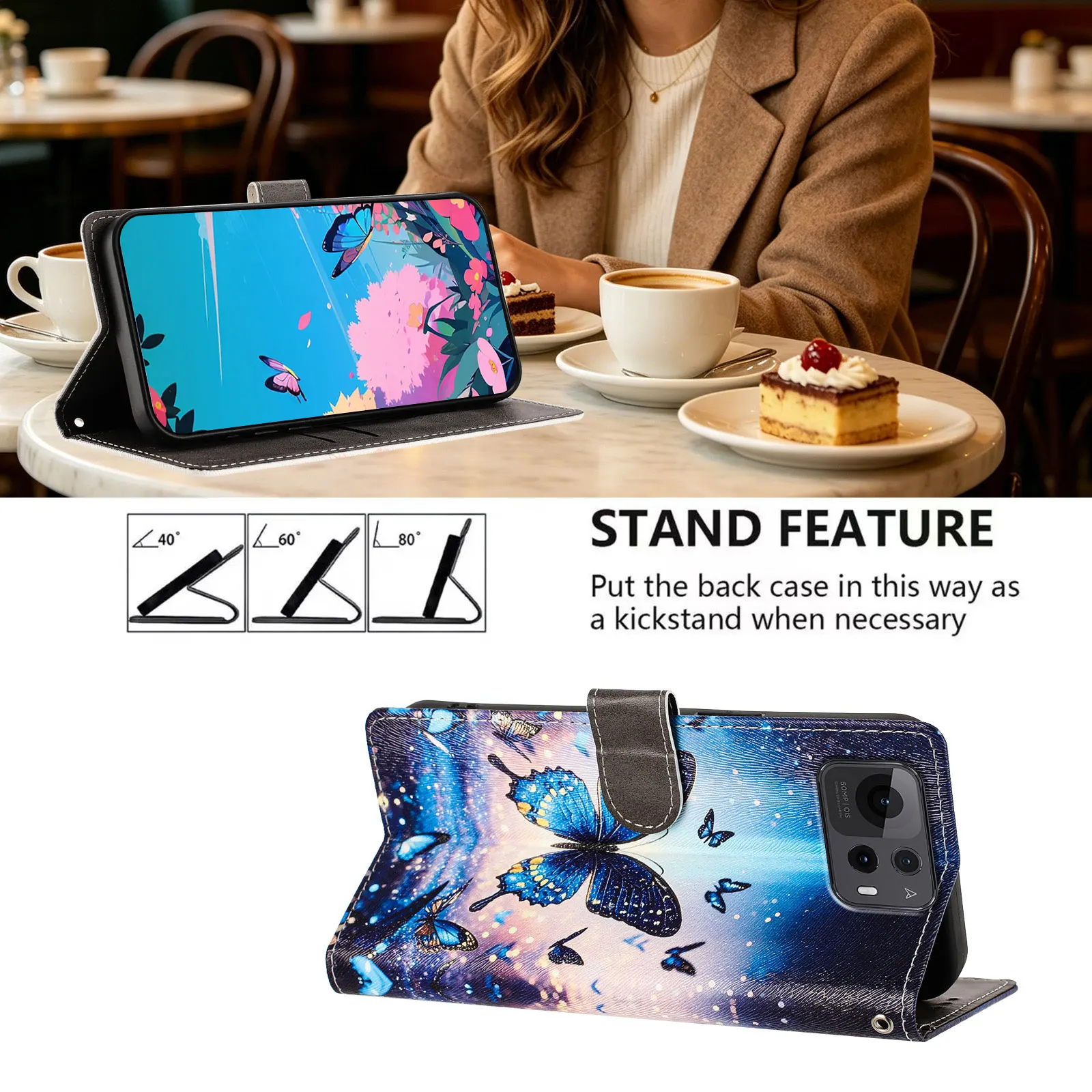 Leather Painted Flip Phone Case For Redmi Note 15 14 13 12 11s 10 9 8 7 Pro Plus Wallet Patterned Book Bag Cover