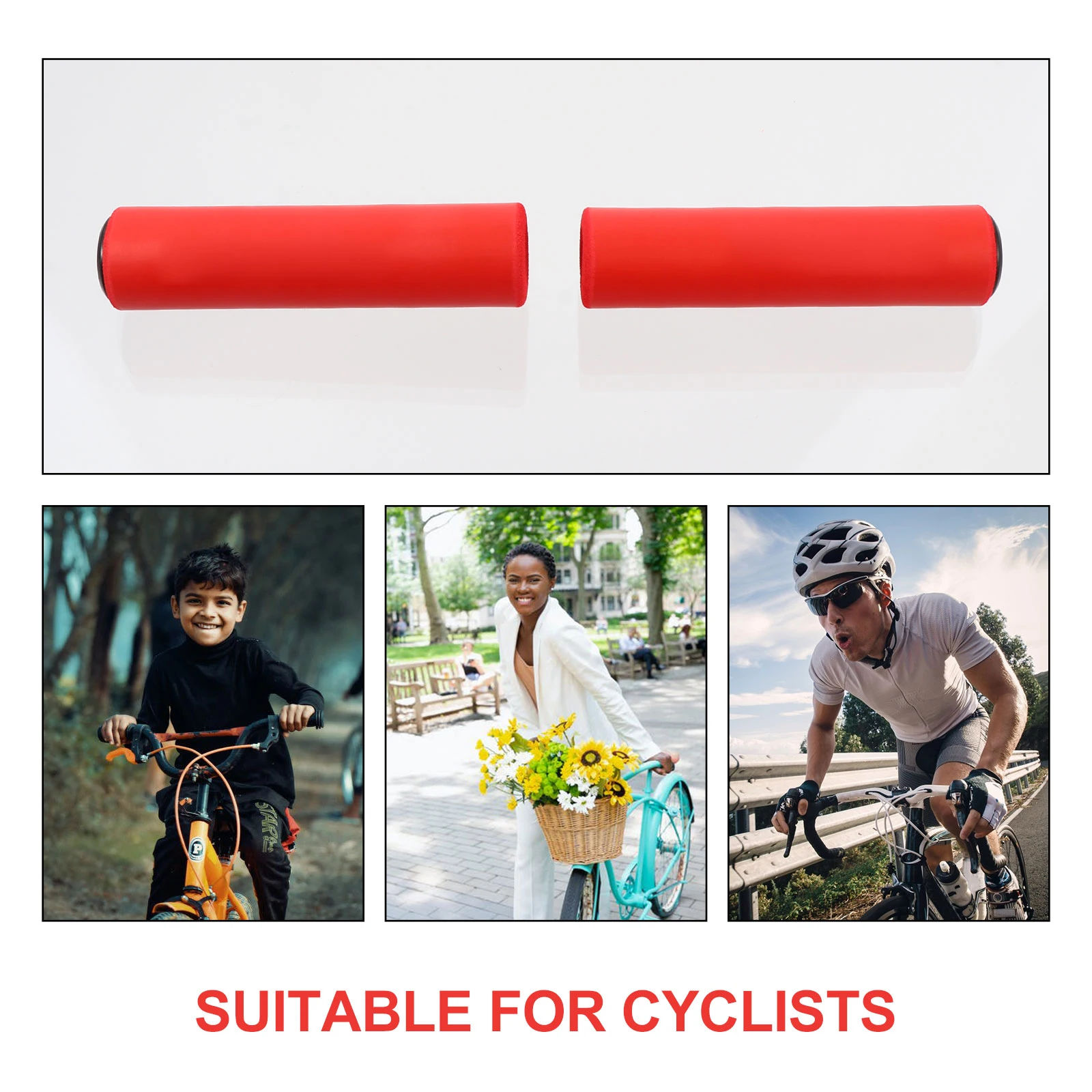 1Pair Mountain Bike Handlebar Grips Anti-Slip Durable Covers Shockproof Lightweight Comfortable Handlebar Bar Ends Road
