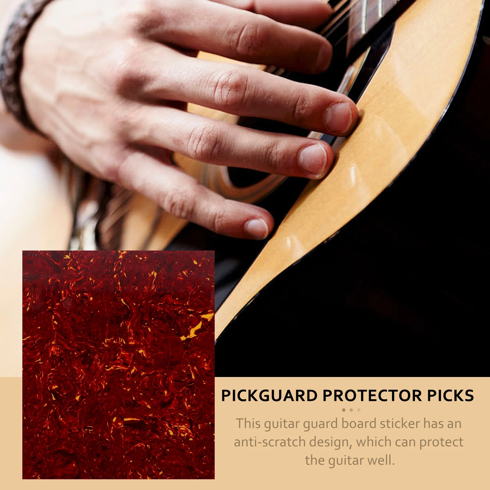 

Guitar Protector Sticker Fashion Artistic Design Reliable Scratch Proof Layer for Acoustic Guitar Guard Plate Decoration