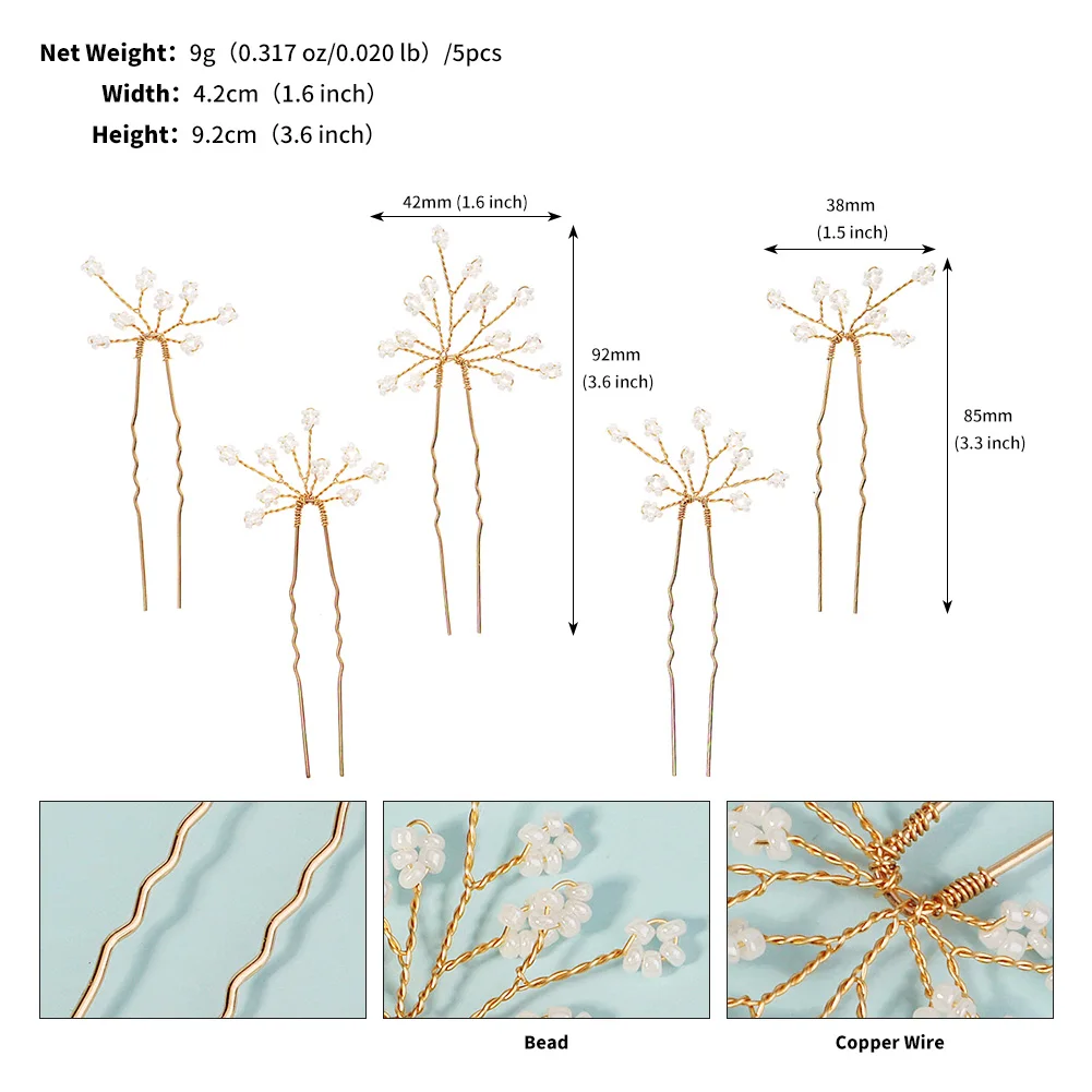 Neueste Gold handgemachte Perle Blume Haarkamm schöne Strass Haarspange Braut Kopfschmuck Hochzeit Zubehör – Detail 10