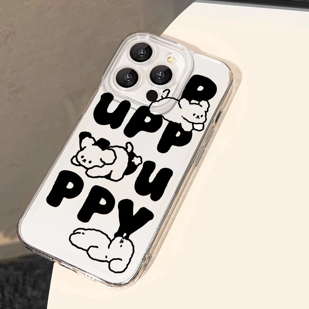 PUPPY Cute Dog Silicone Phone Case for IPhone 17 16 15 14 13 12 11 Pro Xs Max Air Mini 7 8 6 6s Plus SE 2020 2022 Cover