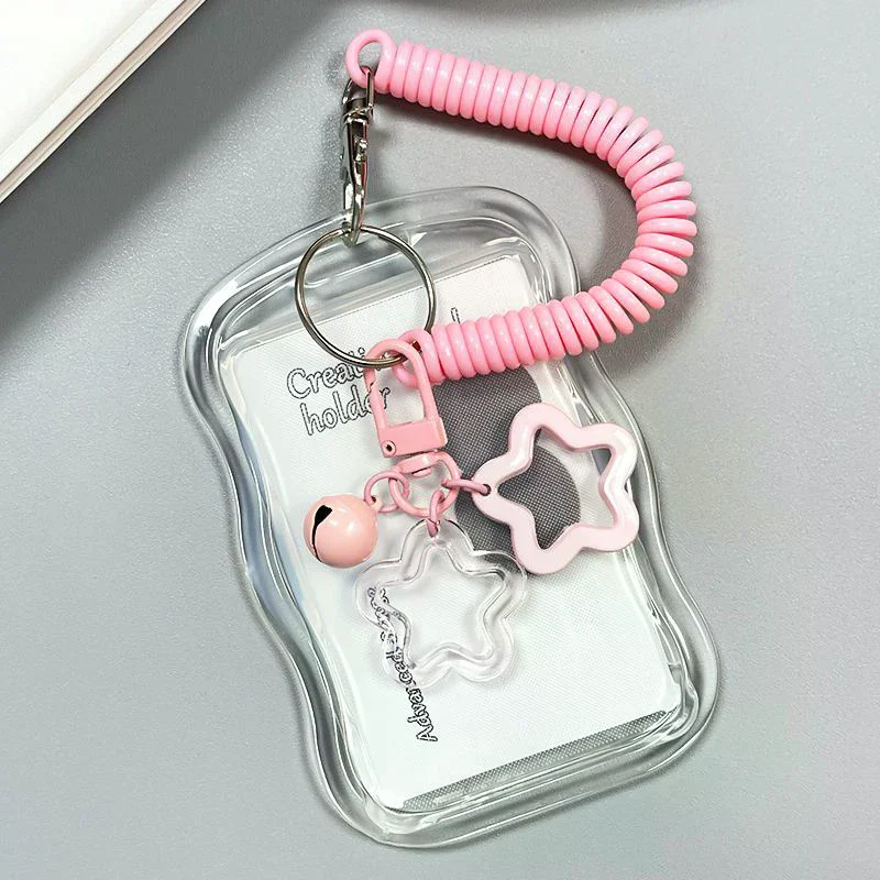 

Kpop Photocard Holder Transparent Card Holder Keychain Photo Sleeves Bus Card Student Card Case Photo Protector