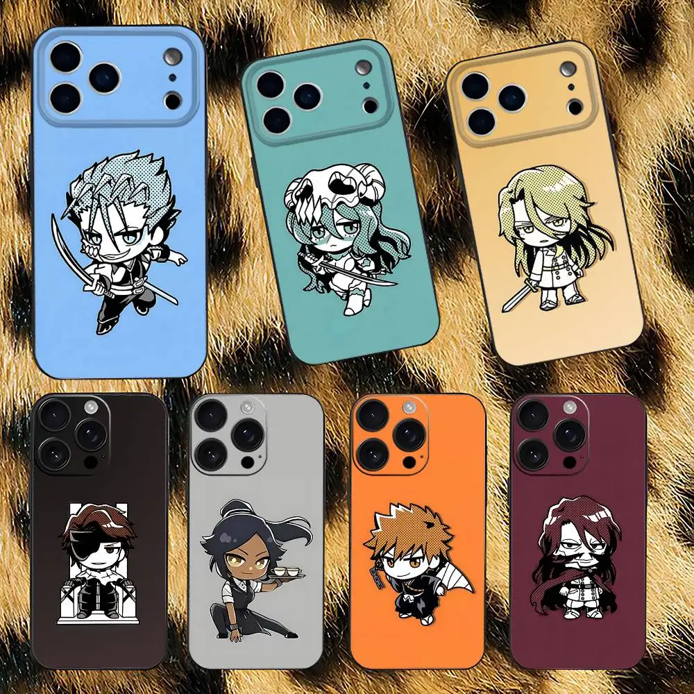 

Anime B-Bleach Phone Case For iPhone 17,16,15,14,13,12,Pro,Max,Plus,E,SE4,Air,Mini Black Soft Box