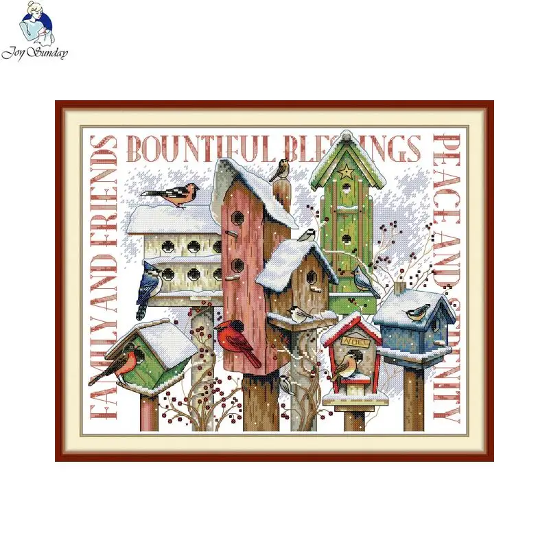 

Joy Sunday Winter Bird's Nest Cross Stitch Kit DIY Pattern Embroidery DIY Craft Handicraft Hobby Sewing Home Decoration Gifts