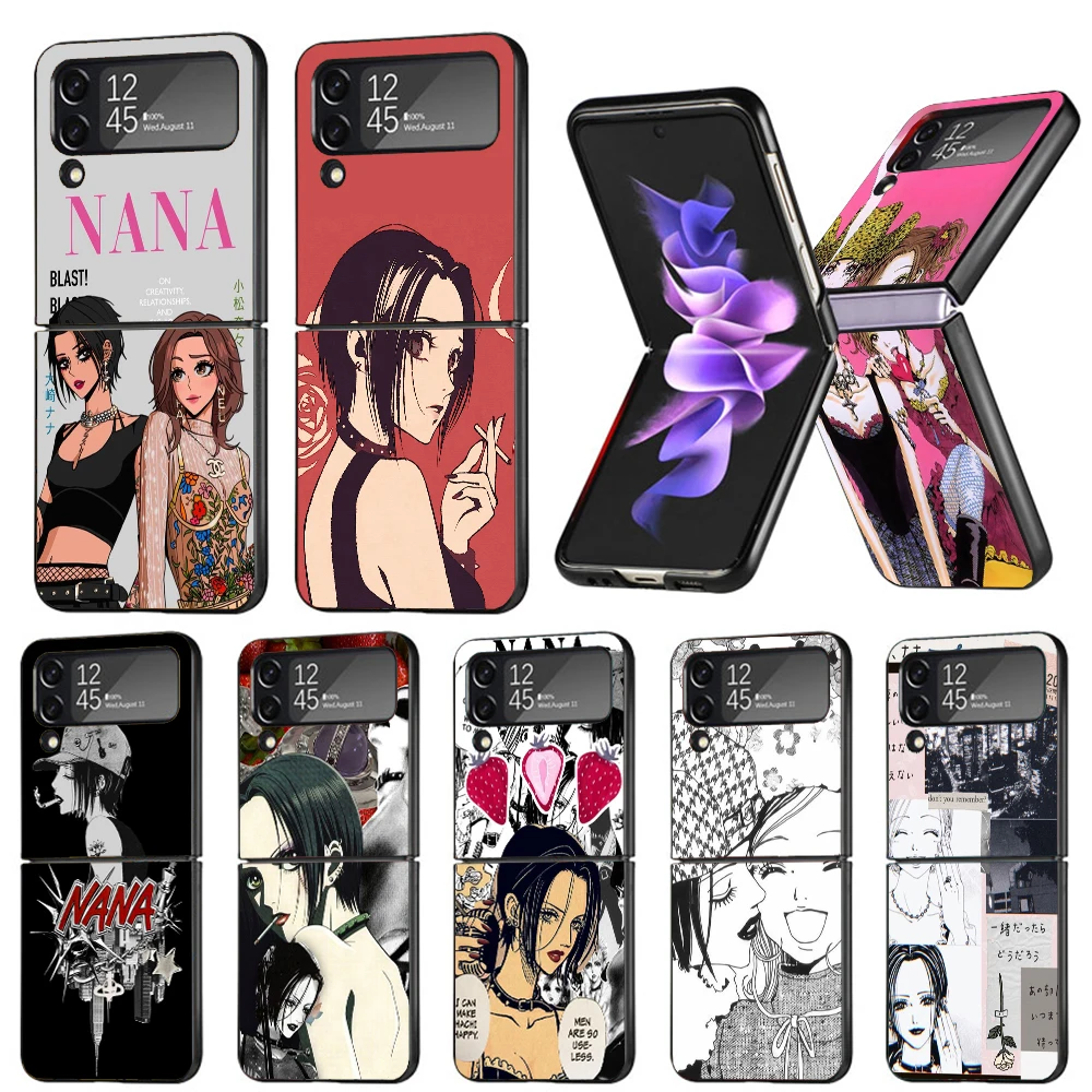 NaNa Osaki Anime Cases For Samsung Galaxy Z Flip 4 5 6 3 Z Flip6 Flip4 Flip5 Flip3 ZFlip6 ZFlip5 5G Hard Shockproof Fundas Galax