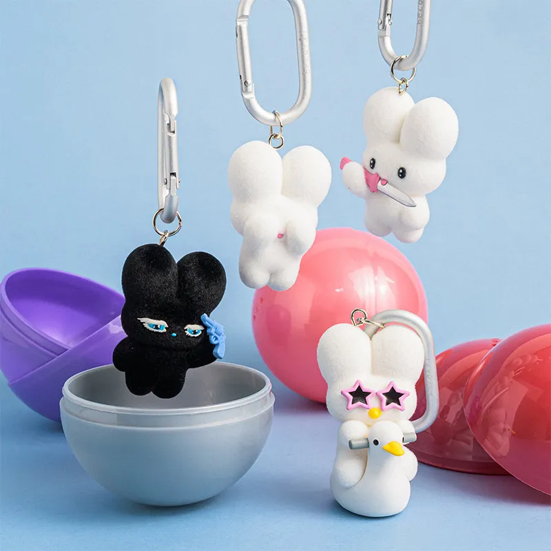 

Japan Kenelephant Beco 81 Flocked Rabbit Keychain Gashapon Series 2 Cute Flocked Rabbit Pendant Backpack Hanging Decor For Adult