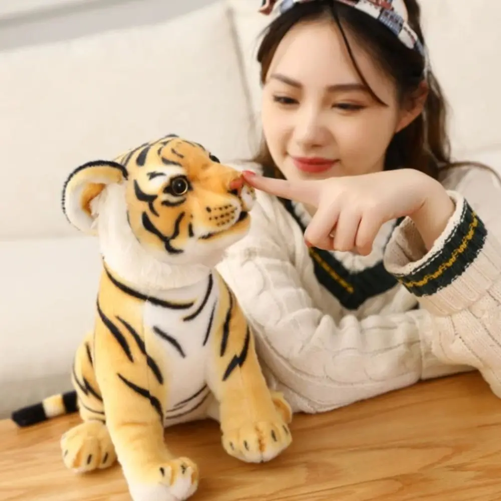 Soft Simulation Baby Tiger Plush Toy Plush Tiger Wild Animal Tiger Plush Doll Dolls White Yellow Simulation Tiger Stuffed Toy