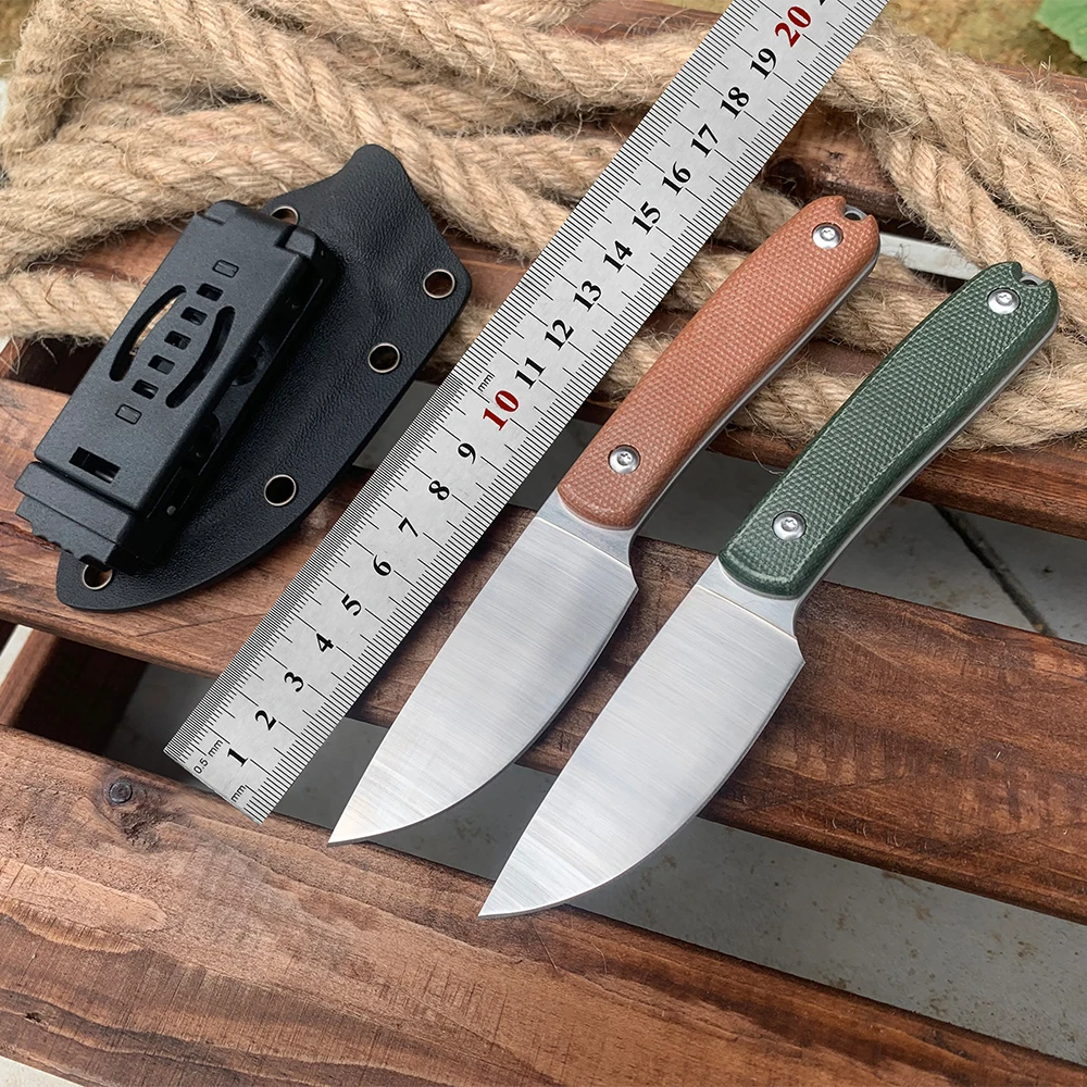 Outdoor Camping Small Straight Knife 14C28N Fixed Blade Knife Tactical Hunting Survival Multipurpose Knives EDC Tools Men Gift