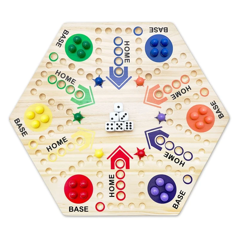 

Aggravation Marble Hexagon Double Sided Board Strategy Toy Party Supplies Classic Indoor Gathering Game Child Gift E65D