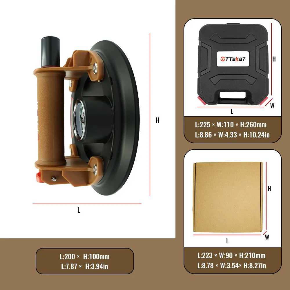 كوب شفاط المكنسة الكهربائية 250 كجم قدرة حمل 8 بوصة كوب شفاط المكنسة الكهربائية رافع الثقيلة لرفع بلاط الجرانيت الزجاجي اليدوي
