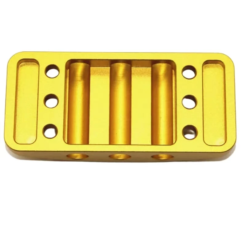 Golden Hard Anodized Aluminum Square Jig Plate CNC Machined Automation Locating Fixture