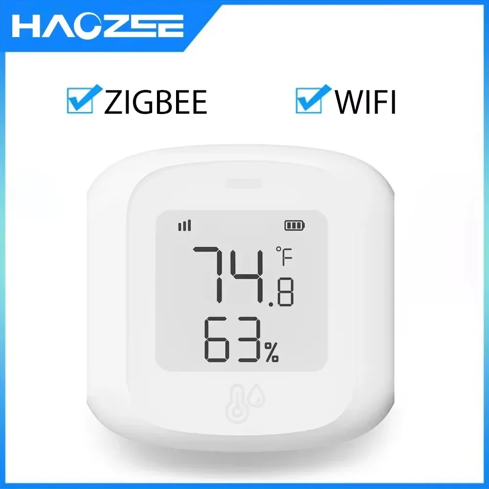 

Tuya Smart WiFi/Zigbee Temperature and Humidity Sensor Indoor Hygrometer Thermometer with LCD Display Support Alexa Google Home