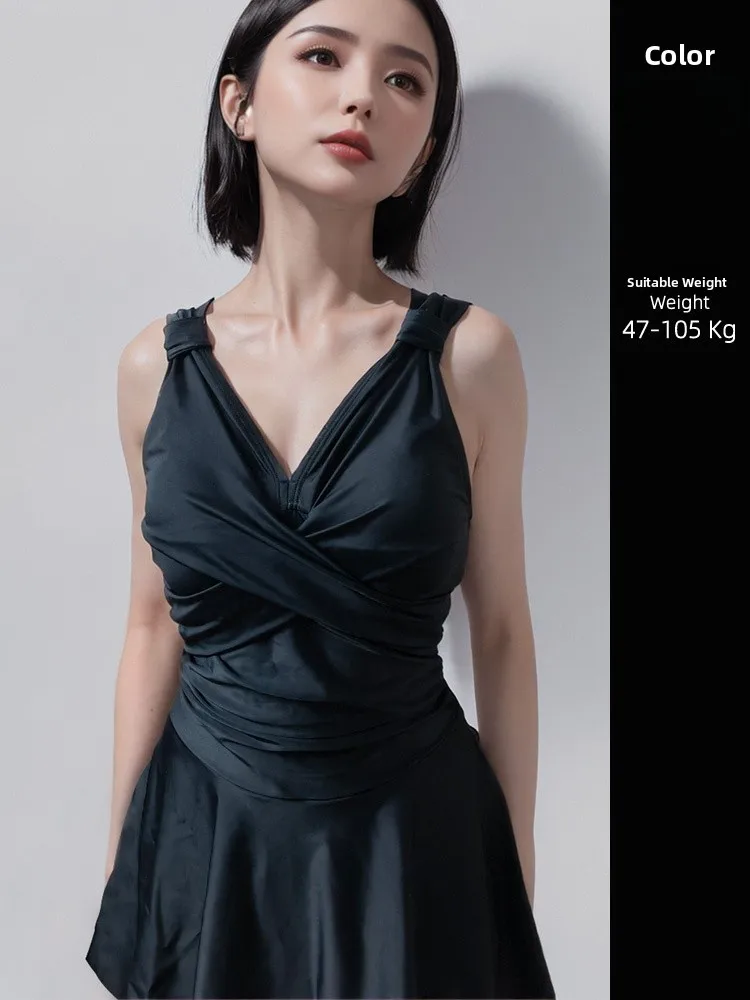 

Консервативный слитный купальник для женщин больших размеров, для термальных источников, с полным покрытием, для большой груди, с фиксированными вкладышами, без рукавов, повседневный стиль