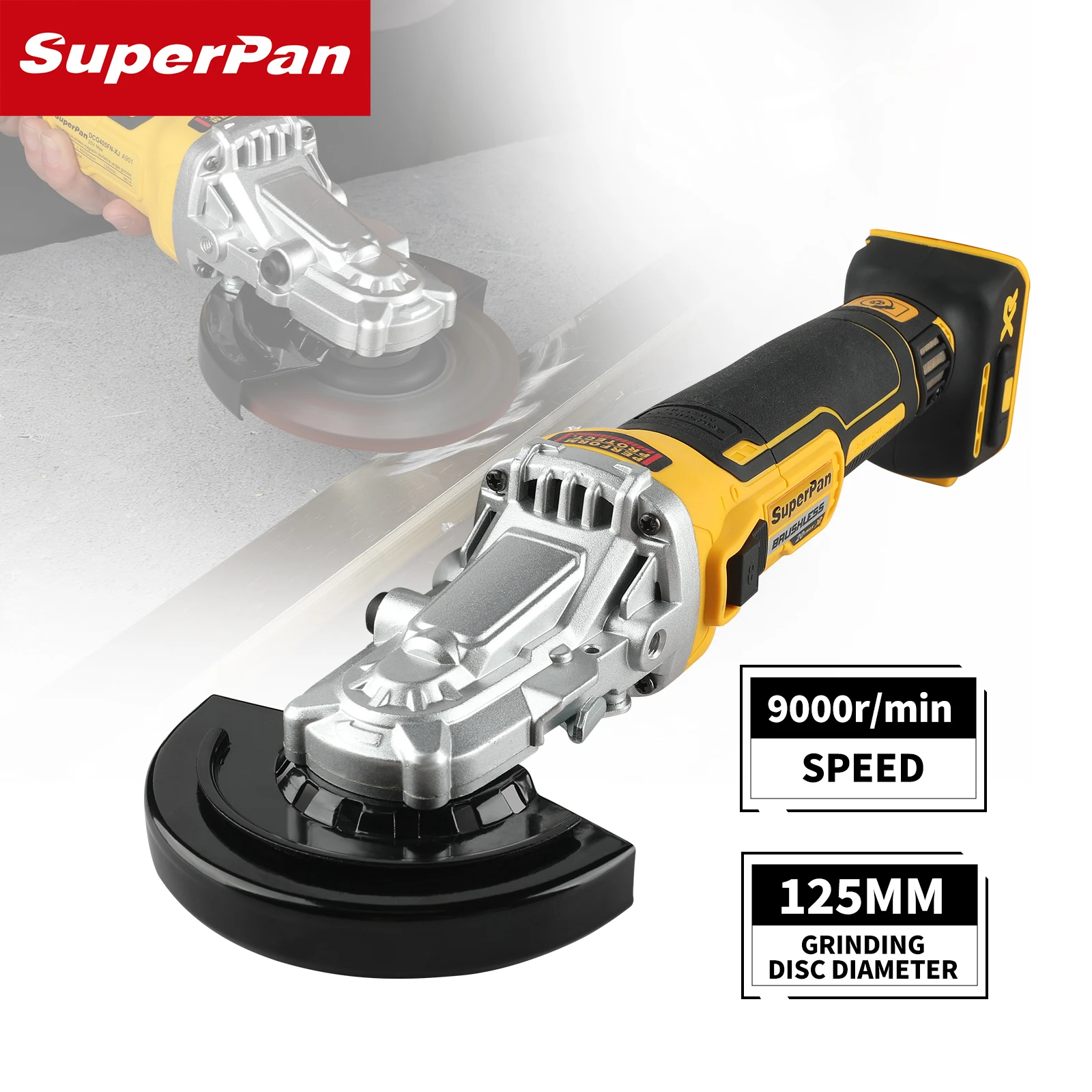 

DCG405FN 125MM Brushless cordless Angle Grinder 9000RPM Polishing Cutting Machine For Lithium Batteries For Dewalt 20V Battery