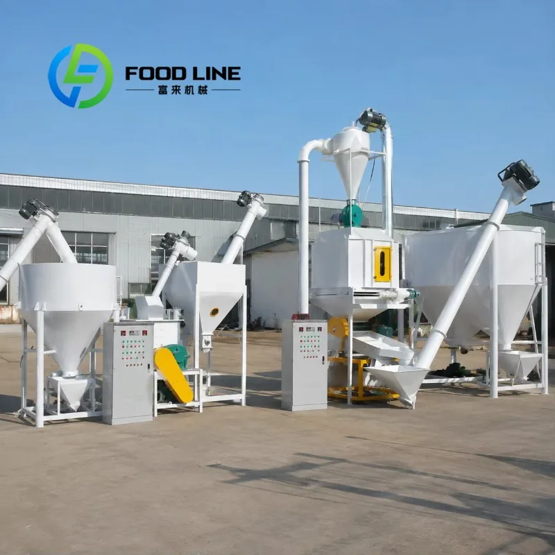 Animal Powder Feed Processing Line Wear Resistant Grinding Extend Service Life For Long Time Animal Feed Powder Production