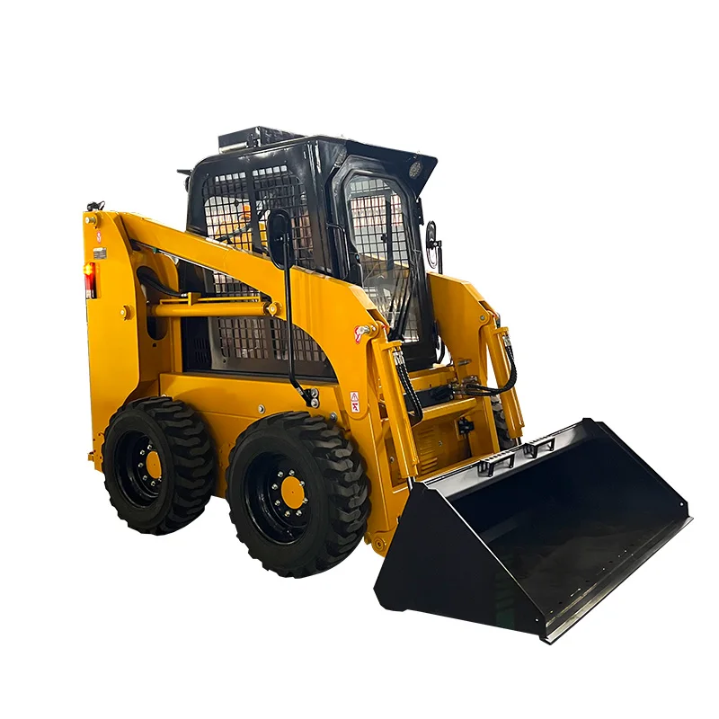 Small Skid Steer 4 In 1 Combination Bucket With Forks Diesel Powered Compact Loader For Farm Estate Maintenance Work