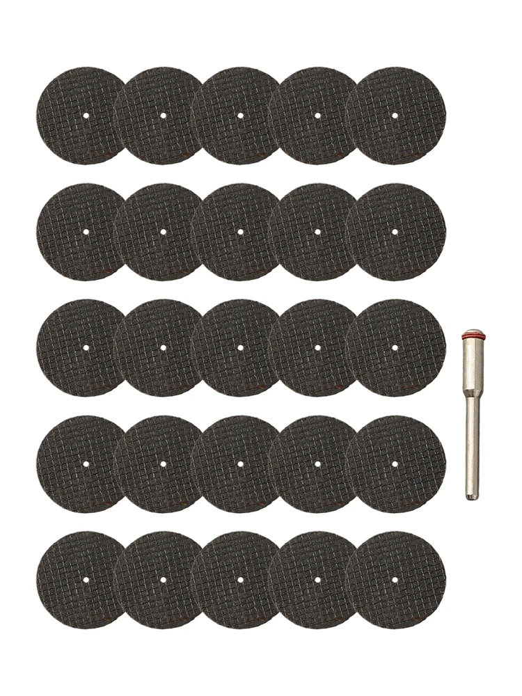 Disc Grinding Wheels 1 8 Inch 26pcs set Discs Saw Set Mandrel Resin Rotary Tool Fiberglass Reinforced 32mm Black