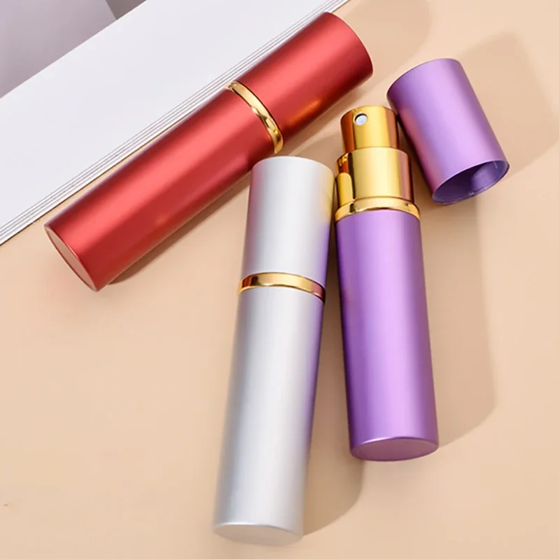 5pcs 10ML High Quality Refillable Mini Perfume Atomizer Spray Bottle Empty Glass Perfume Bottle Aluminum Spray Atoizers