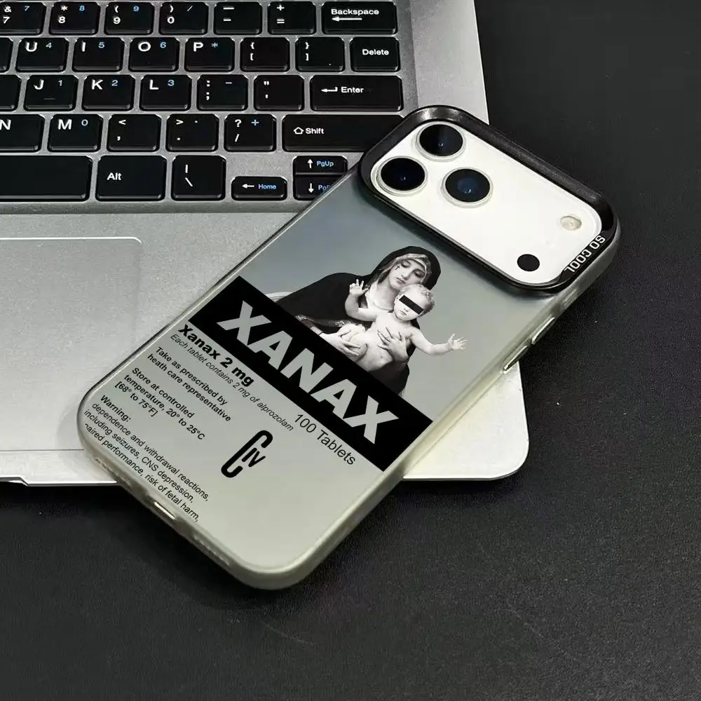 C-Chill Pill XANAXS Cassa Del Telefono Per iPhone 17 16 15 14 13 12 11 Pro Max Air Matte Laser Aurora Antiurto Funda