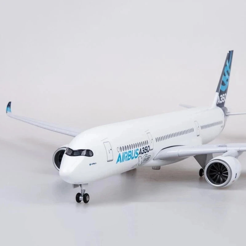 47CM Airplane Model Prototype Airbus 350 Plane Model Kits with LED Light(Touch or Sound Control) for Decoration or Gift Model Pl