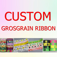 DHK  50yards 100yards Heat Transfer Custom Ribbon Printed Grosgrain DIY Craft Decoration S819