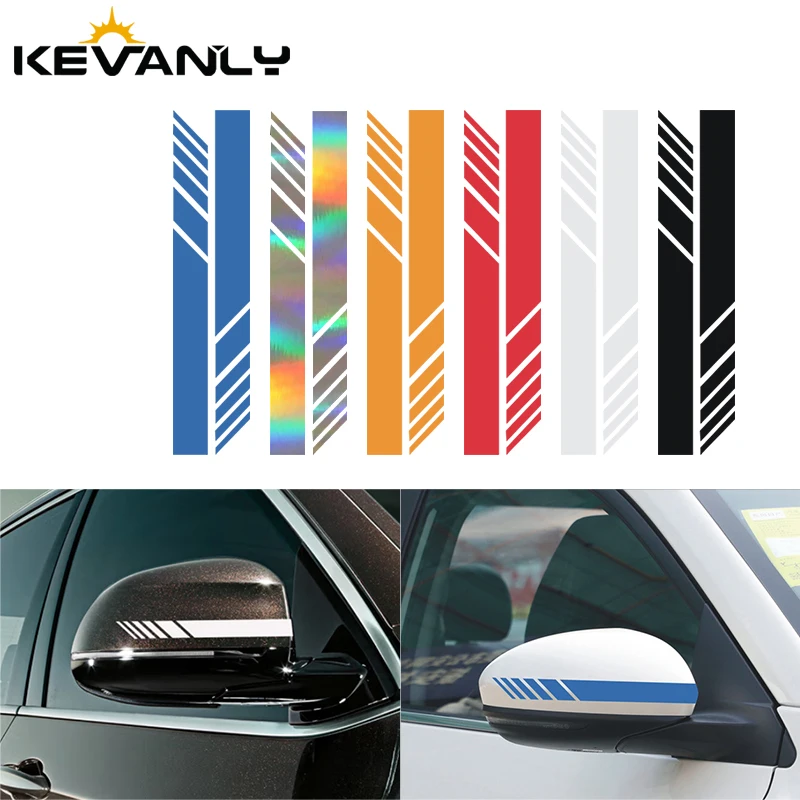

1set Car Sticker Non Fading Fashion Color Stripe Car Sticker Racing Strips Side Rear View Mirror Decor Decal Car Universal