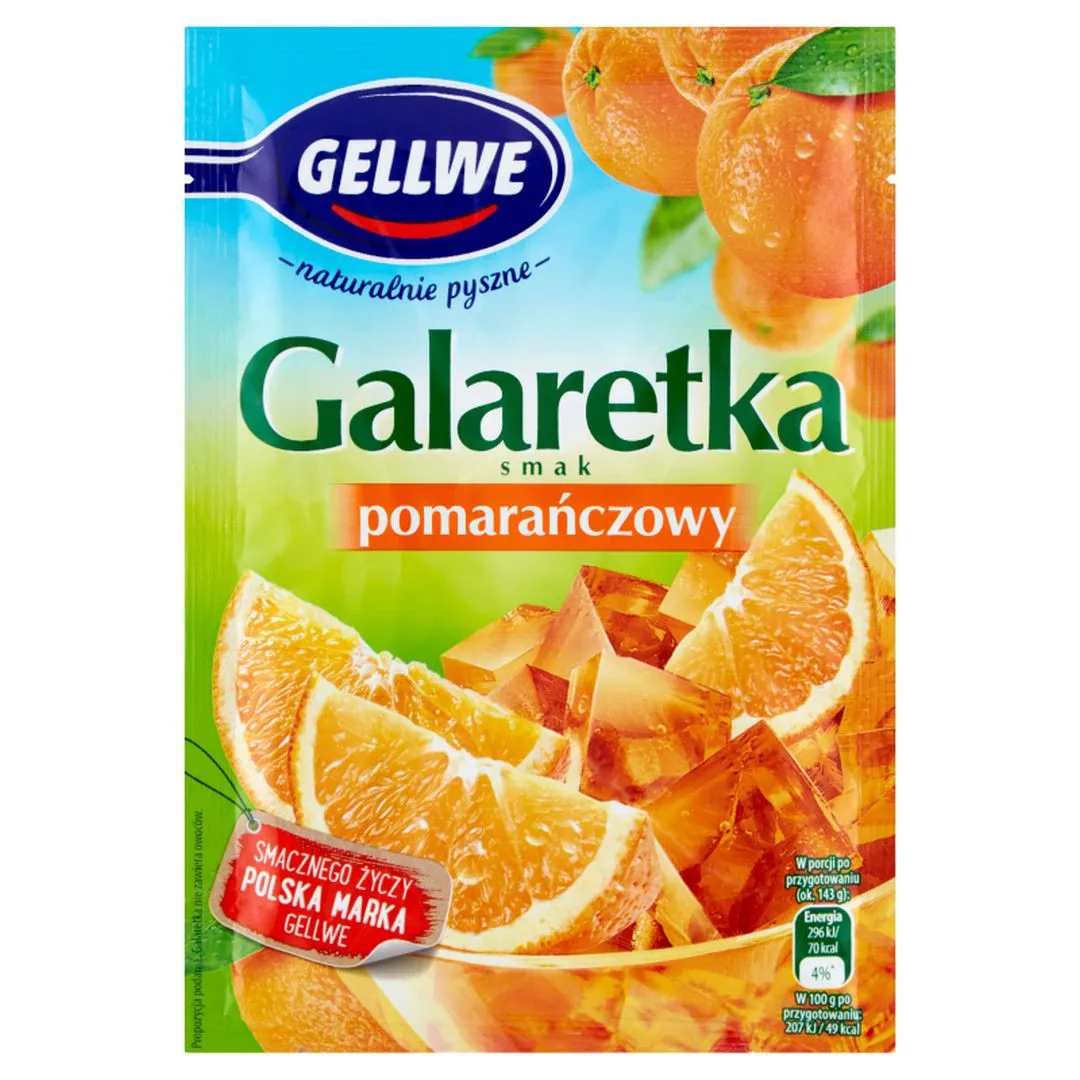 Gellwe Galaretka Pomarańczowa 72g - Owocowy Smak