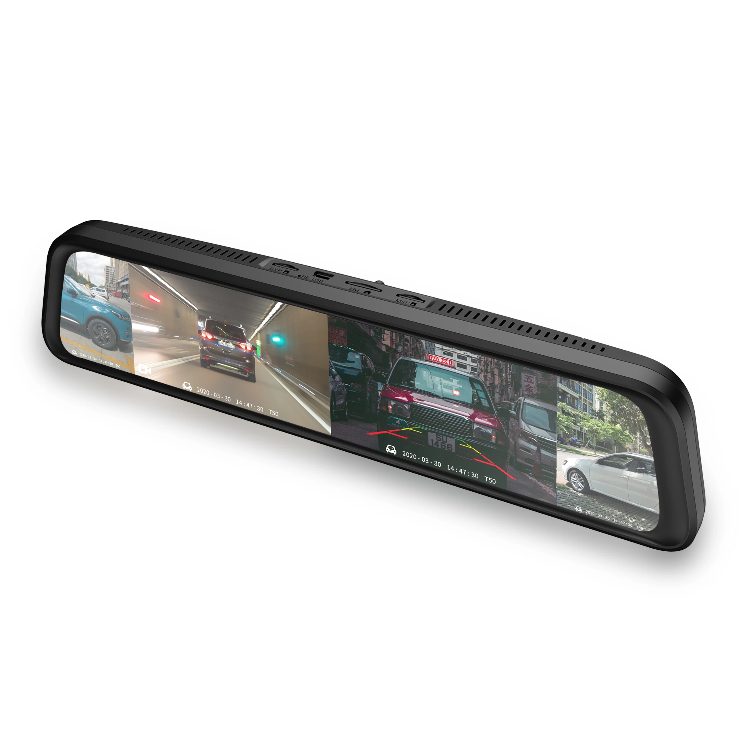 Factory New Arrival 11.66 inch 4G 4 360 Android 8.1 Car ADAS Dash Cam FHD 1080P Car GPS Navigation Rearview Mirror