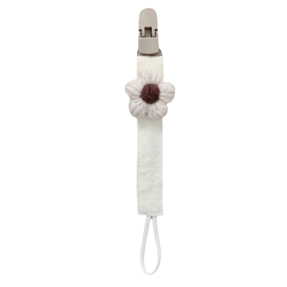 Cute Cute Flower Dummy Nipple Holder Plaid Plastic Baby Pacifier Chain Colorful Anti-drop Embroidery Pacifier Clips Toddler