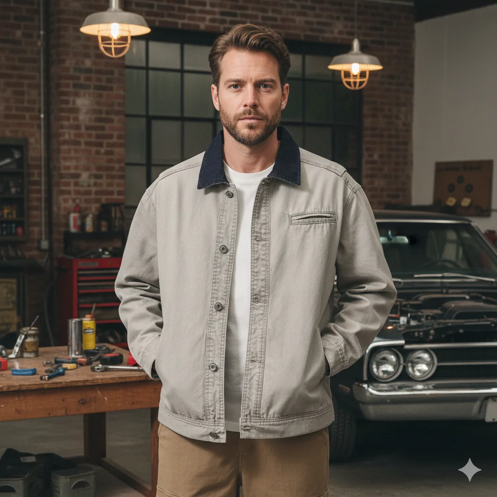 

Мужская рабочая куртка с карманами, винтажная, из хлопка, с лоскутным шитьем, отложным воротником, темного цвета, в уличном стиле, свободного кроя, повседневная верхняя одежда