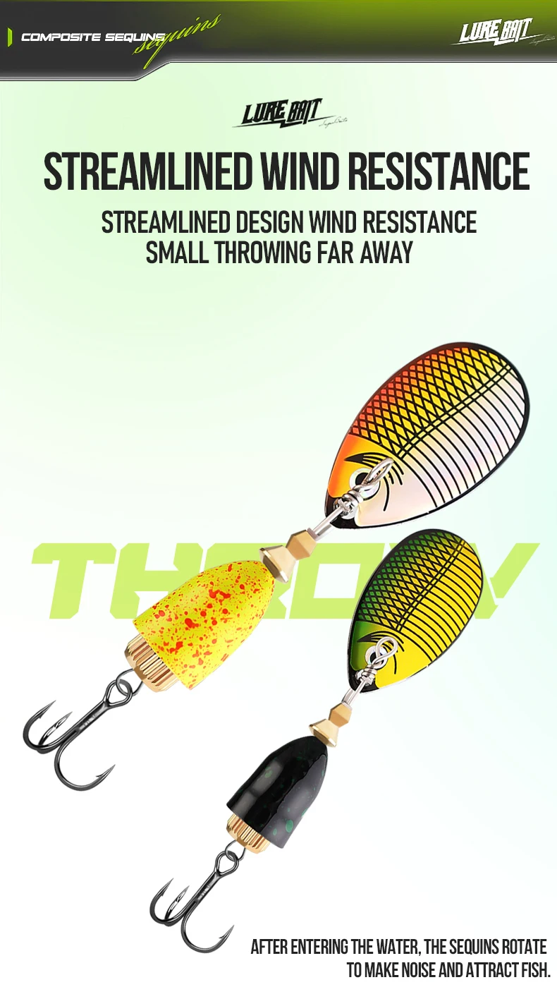 TAIYU 5er-Pack 9cm 10g Composite Spinnerbait Angelköder, Laser-Rotierende Flügel, Geräuscharm Anlockende Angelköder-Set – Detail 5