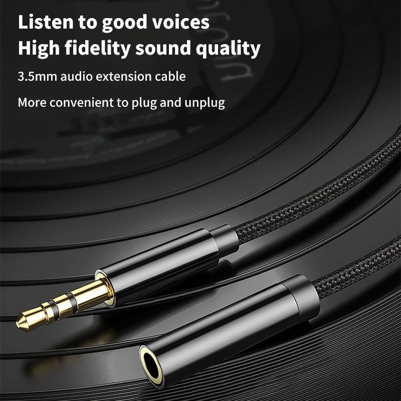 10m Long 3.5mm Gold-plated Thickened Headphone Cable Audio Extended Adapter Cable Aux Computer Audio Cable Durable