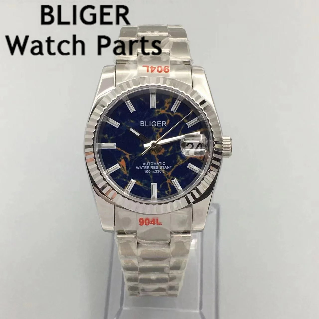 

BLIGER 36mm 39mmNH35A Men Watch Automatic Case Bezel Blue Green Dial Sapphire Glass Oyster Strap Glide Lock