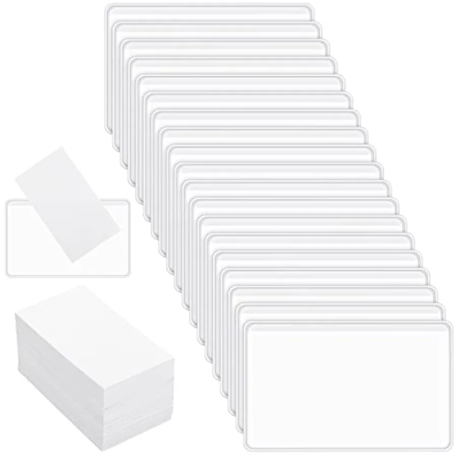 100 Adhesive Pockets Library Card Pocket with Top Open, Clear Self Adhesive Index Card Sleeves for Business Cards, Back to Scho