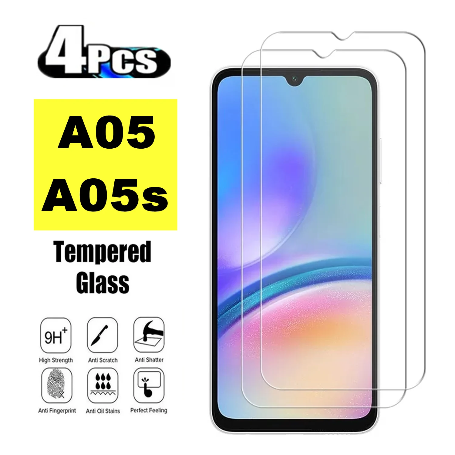 

For Samsung Galaxy A05 A05S ,9H Tempered Glass HD Screen Protector 2/4Pcs