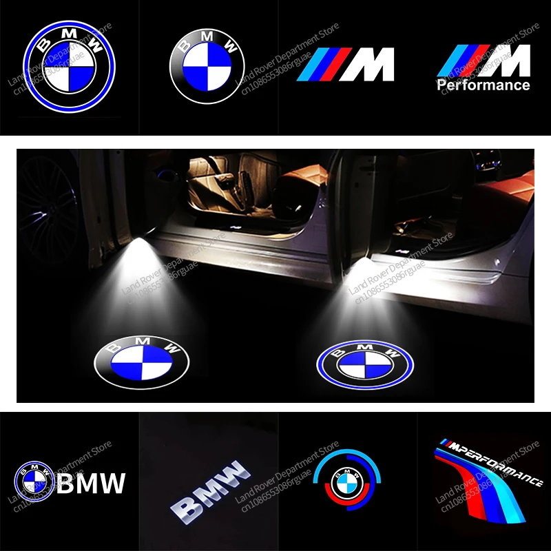 2/4Pcs Car Door Projector Lamps 3D Welcome Shadow Lights For Bmw M Performance 1 2 3 4 E90 E91 E93 E81 E82 F44 F45 F46 X1 X3 X5