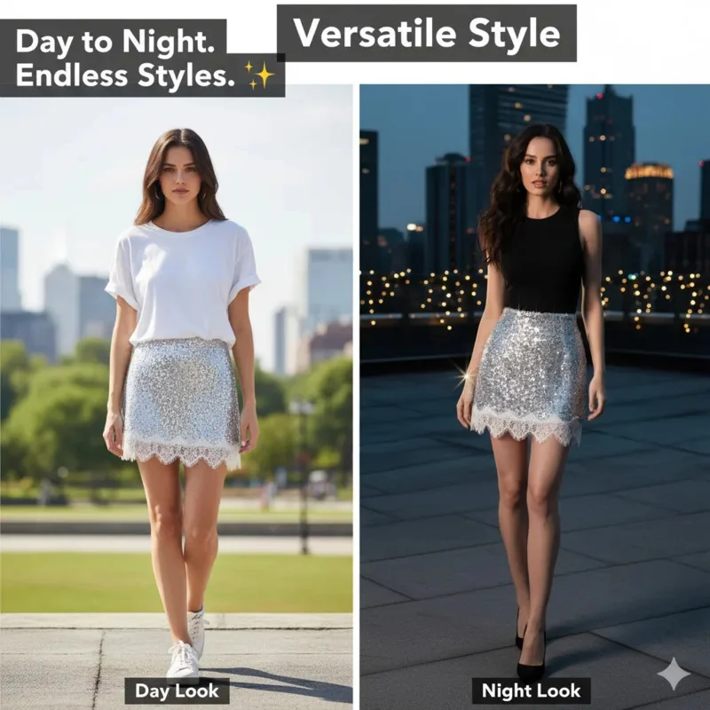 

Mini Dresses Y2K Sequin Lace Skirt Women Slim Waist Half-Skirt Sexy Bodycon Summer Elegant Party Outfit A-Line Midi Dresses New