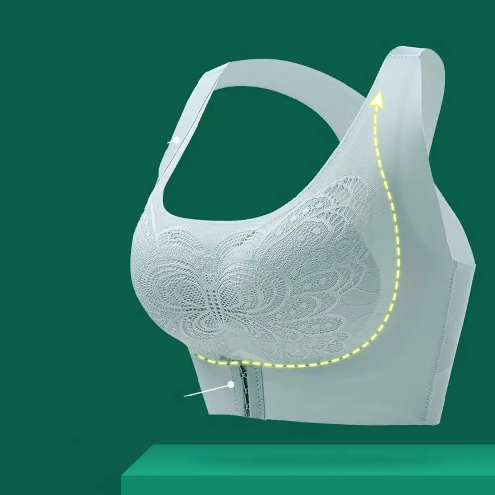 Full Cup Crop Top Breast Pad Butterfly Cross Beauty Back Camisoles Gathered Bra Front Closure Bra Seamless Push Up Bra Tank Top
