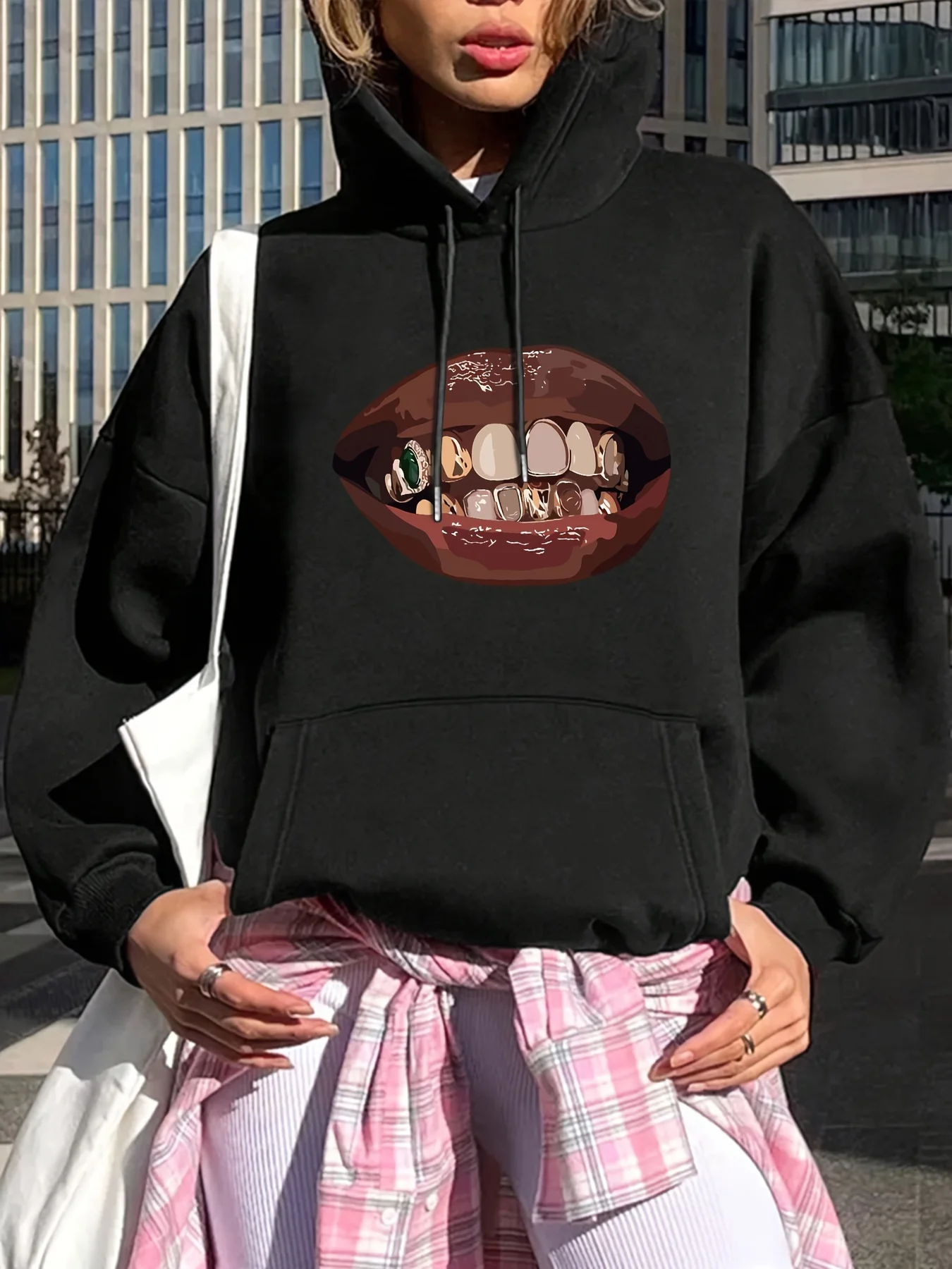 

Lip Graphic Printing Autumn and Winter Pure Cotton Men's and Women's Hoodies Casual Outdoor Street Sports Training Brand Trend