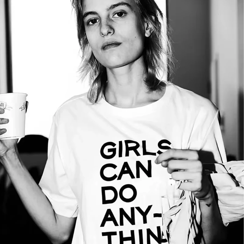 

Women Tees White or Black Letter Printing O-neck Simple Spring Summer 2025 New Female Short Sleeve T-Shirt