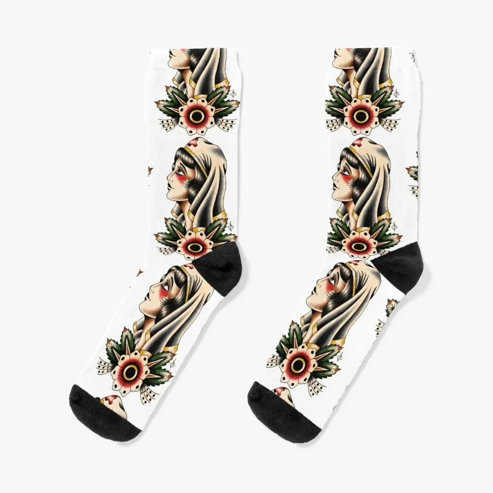 

Traditional Nurse Socks Children's Thermal man winter Non-slip christmas stocking Socks Female Men's