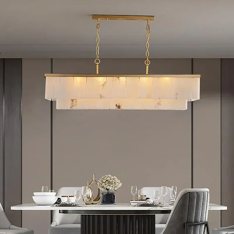 

American Retro Chandelier Luxury Design Geometric Light For Living Room Kitchen Island Villa Duplex Stairs Hotel Lobby Lamp