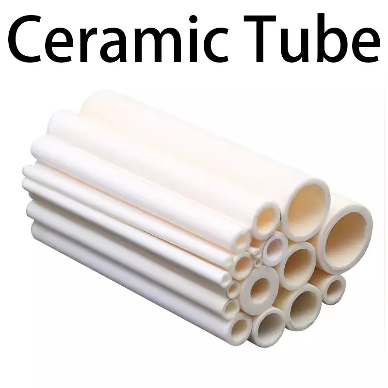 Ceramic Tube Aluminum Oxide Pipe Thermocouple Protection High Temperature Resistant Insulation Hollow ID 0.25-20mm Ceramic Tube