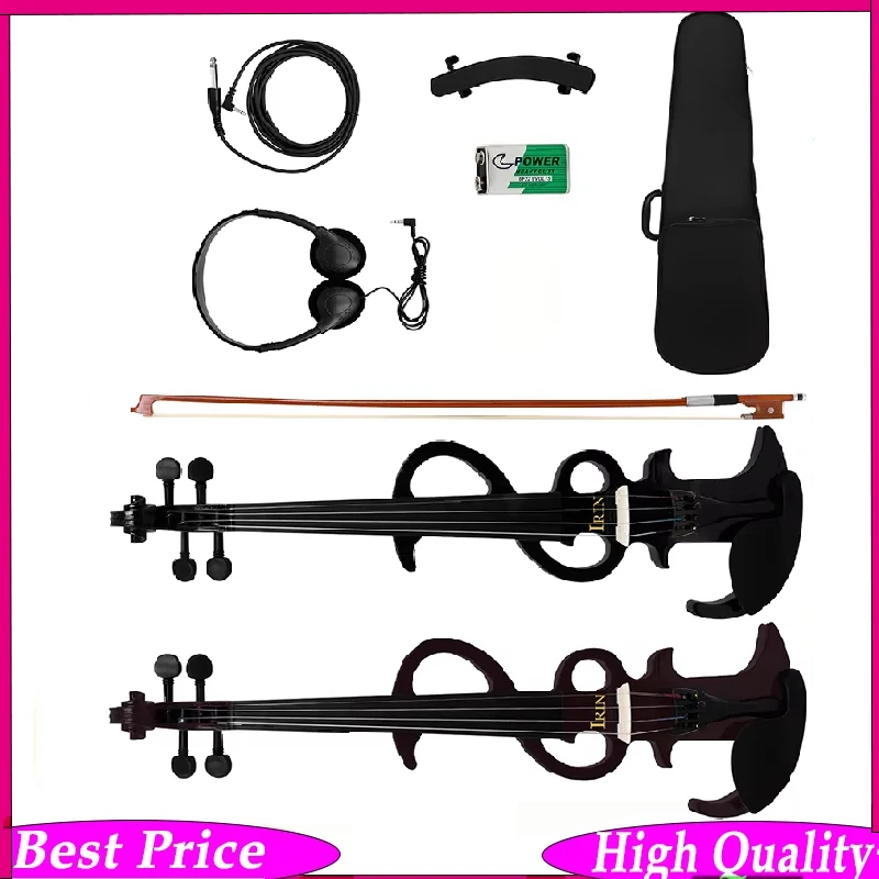 

IRIN 4/4 Electric Violin Solid Wood Body Built-in Pickup And Headphone Jack Silent Practice Mode Tunable Professional Violin