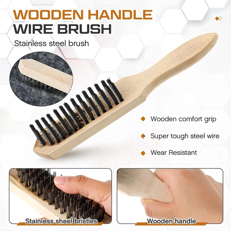 Welding Chipping Hammer and Wire Brush, Heavy Duty Steel Slag Hammer with Wire Brush Slag Removal Tool for Welders